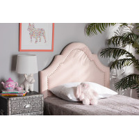 Baxton Studio BBT6567-Light Pink-HB-Twin Rita Modern and Contemporary Light Pink Velvet Fabric Upholstered Twin Size Headboard